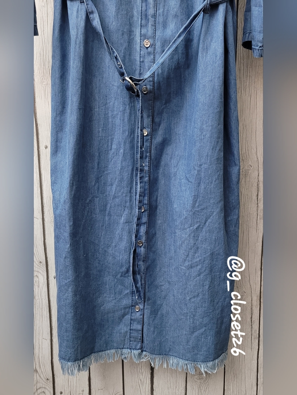NWT M.P.H. Denim Button-Front Maxi Shirt Dress with Belt - Picture 3 of 12